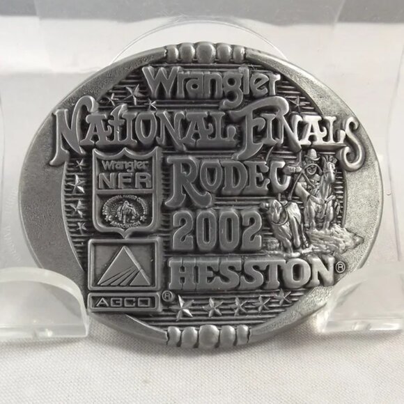 2002 National Finals Rodeo NFR Montana Silversmiths Mini Belt Buckle - Picture 9 of 9